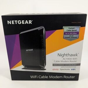 NETGEAR Nighthawk Dual Band AC1900 Cable Modem Router - Black (C6900-100NAS)